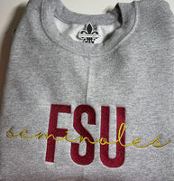 Bold SEMINOLES Embriodered Sweatshirt