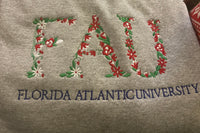 Floral Embroidered University Letters Sweatshirt