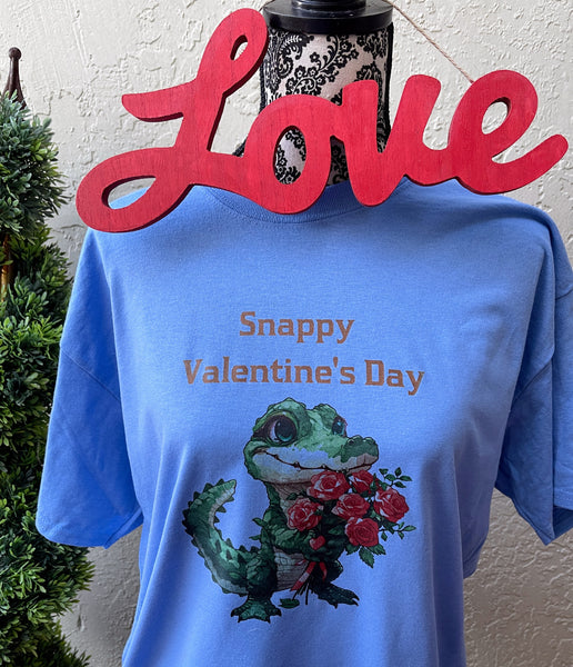 Snappy Gator "Holding Roses" Valentine's Day College T-shirt or Sweatshirt