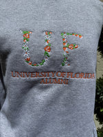 Floral Embroidered University Letters Sweatshirt Alumni