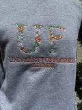 Floral Embroidered University Letters Sweatshirt Alumni