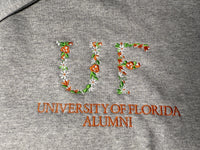 Floral Embroidered University Letters Sweatshirt Alumni