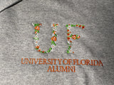 Floral Embroidered University Letters Sweatshirt Alumni