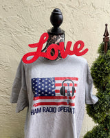 American Flag Ham Radio Operator T-shirt with or without call sign