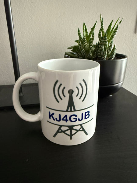 Ham Radio Antenna White Ceramic Coffee Mug - 11 oz