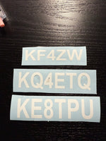 Amateur Radio Call Sign Vinyl Decals