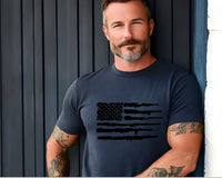 Patriotic Flag Gun T-Shirt perfect for Fathers Day or 4th of July