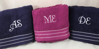 Embroidered Name or Initials on Towels