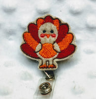 Thanksgiving Turkey Feltie Badge Reel Cover