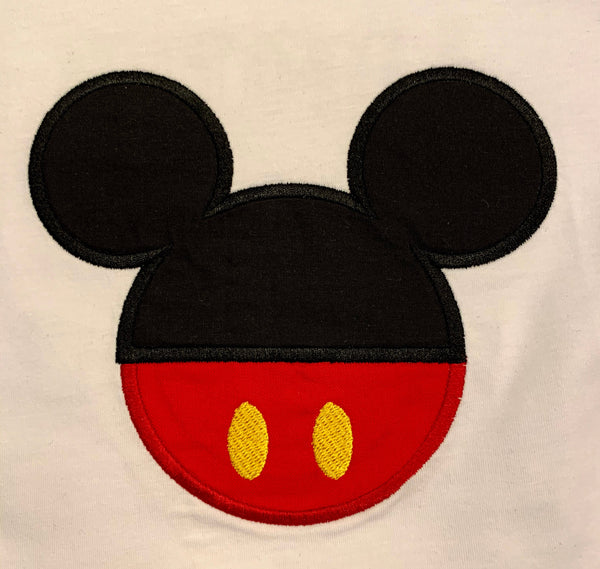Embroidered Applique Birthday Shirt - Mouse Head
