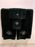 Embroidered Towel Sets - Monogram or Name - 3 towels per set