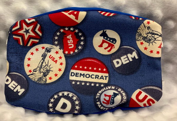 Washable Face Mask with Pocket - Democratic Party