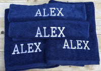 Embroidered Towel Sets - Monogram or Name - 3 towels per set