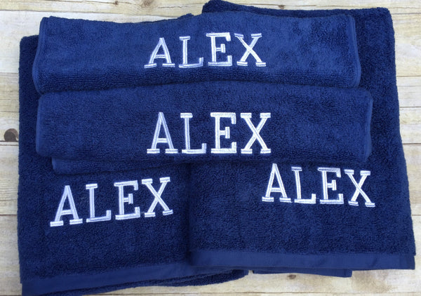 Embroidered Name or Initials on Towels