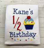 Embroidered Applique Half Birthday Bib