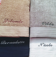 Embroidered Name or Initials on Towels