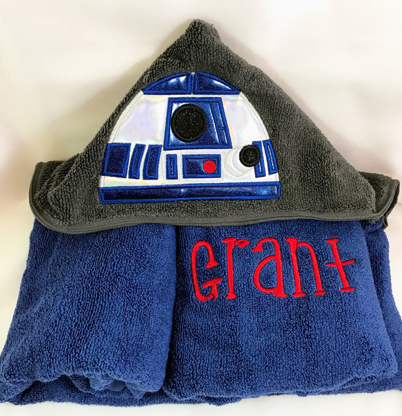 Character Hooded Towels - Space Robots